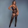 BeWicked Goodnight Kiss Bodystocking-Black Queen