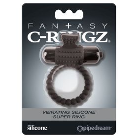 Fantasy C-Ringz Vibrating Silicone Super Ring-Black