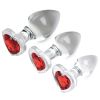 Booty Sparks Red Heart Gem Glass Anal Plug Set