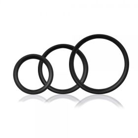 Ringo Pro X3 Black 3 Silicone Cock Rings - SCRPROBL101