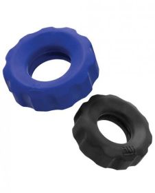 Hunky Junk Cog Ring 2 Size Double Pack - Cobalt &amp; Tar Pack Of 2 - TCN-OXHUJ103-CBL-TAR