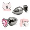 Heart Shaped Base With Jewelry Birth Stone -Anal-Play Rose Red 3PC Heart Shaped Rose Red Base With Jewelry Birth Stone Butt-Anal-Play Adult Sex Toys -