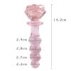 Flower Crystal Glass Anal Plug Masturbation Sex Toys For Women Men Butt Plug Adult Products Pink Prostate Massager Anal Sex Toys - 2