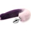 Metal Feather Anal Toys Fox Tail Anal Plug Erotic Anus Toy Butt Plug Sex Toys for Woman and Men Sexy Butt Plug Adult Accessories - White pink