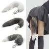 Metal Feather Anal Toys Fox Tail Anal Plug Erotic Anus Toy Butt Plug Sex Toys for Woman and Men Sexy Butt Plug Adult Accessories - gray