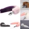 Metal Feather Anal Toys Fox Tail Anal Plug Erotic Anus Toy Butt Plug Sex Toys for Woman and Men Sexy Butt Plug Adult Accessories - pink purple